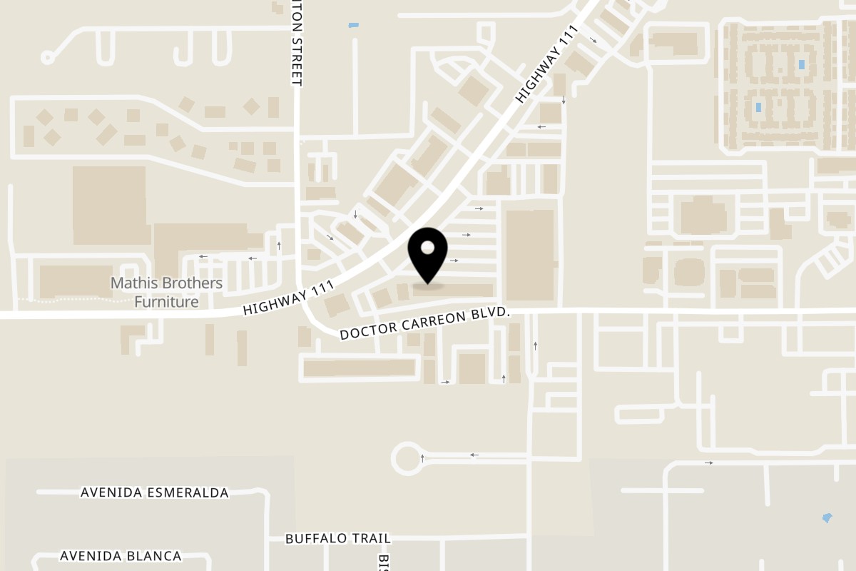Map showing the location of Island Boba & Tea indio on 81637 CA-111 #5 in Indio